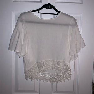 White top with lace